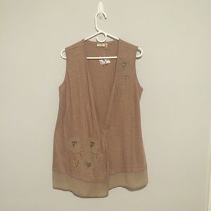 Lori Goldstein Sleeveless Cardigan Sz M